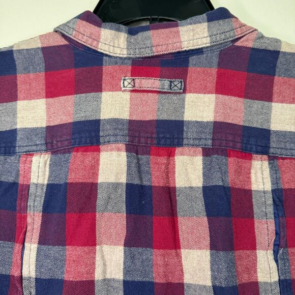 DULUTH TRADING CO woman's size medium M 100% cotton plaid flannel top shirt - Picture 3 of 12